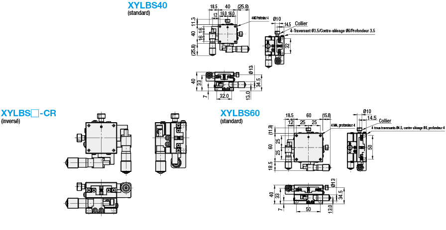 [Standard] Axe XY/tête de micromètre/linéaire/à billes:Affichage d'image associés