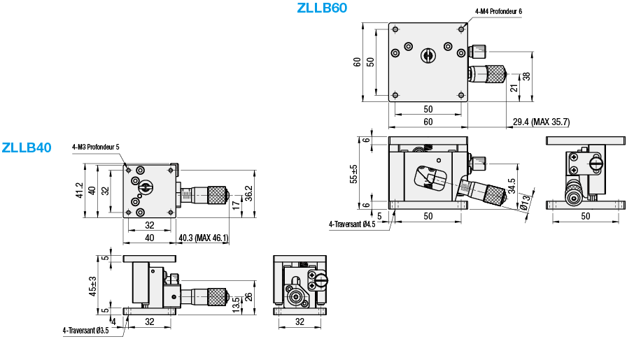 [Standard] Axe Z/surface horizontale/tête de micromètre/linéaire/à billes:Affichage d'image associés