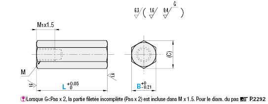 À six pans/Précision moyenne/Taraudage:Affichage d'image associés