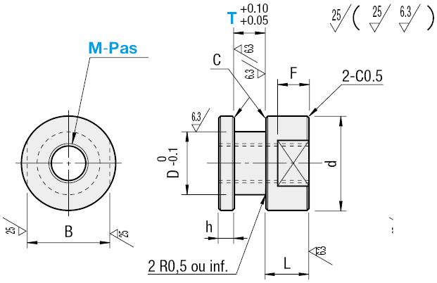 Articulation flottante/connecteur cylindrique taraudé:Affichage d'image associés