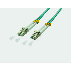 Câble de brassage duplex à fibre optique LC / LC 50 / 125µ OM3 - aqua 61555D-1.0M3