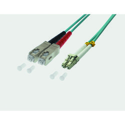Câble de brassage duplex à fibre optique LC / SC 50 / 125µ OM3 - aqua 61552D-7.5M3