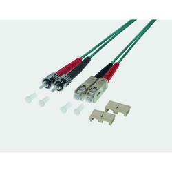 Câble de brassage duplex à fibre optique SC / ST 50 / 125µ OM3 - aqua