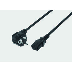 Câble d'alimentation CEE7 / 7 90°  /  C13 180° - noir