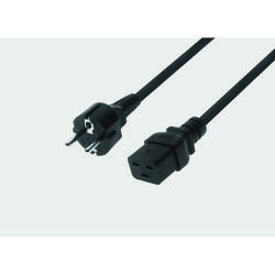 Câble d'alimentation 1.8M CEE7 / 7 180°  /  C19 180° - noir