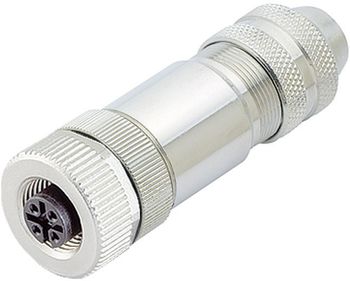 Connecteur de câble femelle, blindage possible, connexion à serre-câble, version à anneau statique avec bague filetée moulée