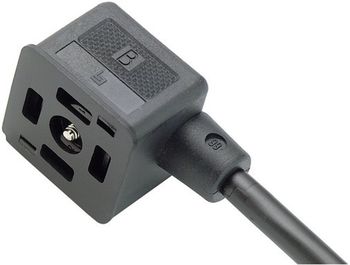 Connecteur d'électrovanne femelle DIN EN 175301-803, câble moulé PUR