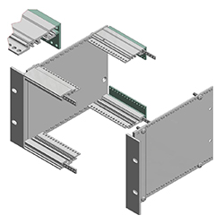 Interzoll, Rails Z, alu passivé, pour connecteur selon DIN EN 60603-2 (auparavant DIN 41612)