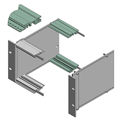 Interzoll, Profilés BUS avec dimension intégrée de la baguette isolante et profilé de serrage pour ADG, alu anodisé coloris nature, pour la fixation des platines BUS