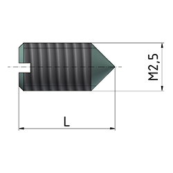 Interzoll, Vis sans tête M 2,5 x 8 / M 2,5 x 5, V2A, pour positionnement et mise à la terre de la bande taraudée