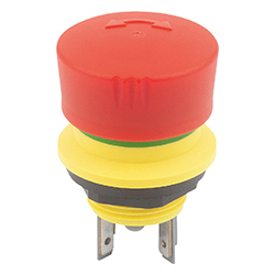 Bouton d'arrêt d'urgence version à encastrer Ø 16.2 mm raccordement par connecteur plat (81150)