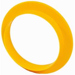 Etiquette d'arrêt d'urgence / arrêt d'urgence, D = 36 mm, avec collerette jaune intégrée