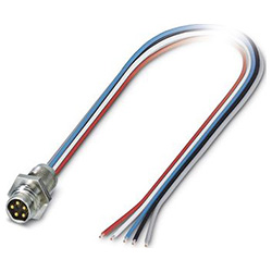 Connecteur encastré SACC-E, fiche, M8, avec 0.5m de fil de Litz PVC