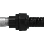 Accouplement combiné (K-Flex + tuyau conducteur en acier, pour fils électriques en cuivre minces)