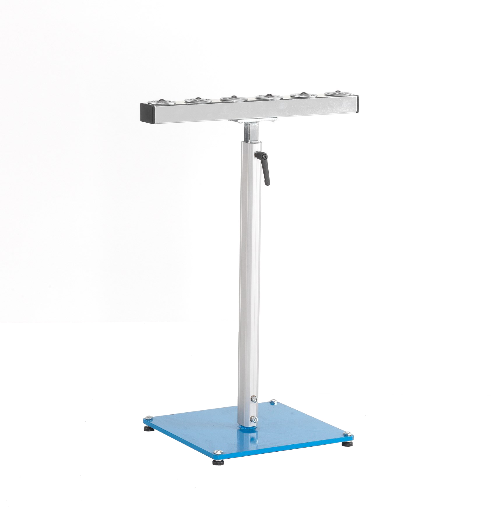 Material support stand with ball roller rail with 6 ball rollers