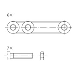 Entretoises pour les bras des extracteurs, PULLER-HYD.JOINT