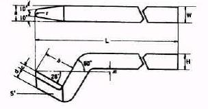 Embout de lame à haute fréquence (embout à bord de coupe long à grand angle d'inclinaison, type 61-S / MV10 pour rabotage)