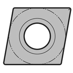 Plaquette de tournage diamant 80°, positive, avec trou, CCGT○○R / L "pour finition à découpe intermédiaire" de l'aluminium et des métaux non ferreux