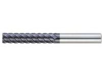 XAC series carbide high-helical end mill for high-hardness steel machining, multi-blade, 45° torsion / long model XAC-MSXL12