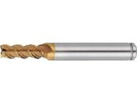 AS Coated Powdered High-Speed Steel Square End Mill, 3-Flute, 50° Spiral, Short, with Nicked Peripheral Cutting Edge ASPM-NHEM3S12