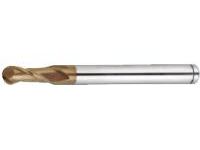 AS Coated Powdered High-Speed Steel Ball End Mill, 2-Flute / Regular