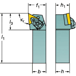 Bit à Tige pour tournage de diamètre extérieur pour Inserts négatives, double Pince CoroTurn RC, DTGNR / L