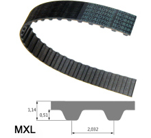 Courroie crantée / Isoran / MXL, XL, L, H, XH, XXH / CR (néoprène) / fibre de verre / MEGADYNE  100 XL 17 MM