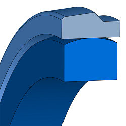 Joint de piston, PTFE-bronze, avec joint torique FKM, OMK-ES