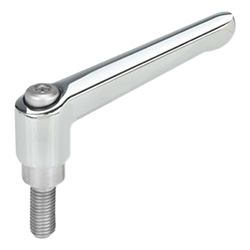 Adjustable hand levers, Zinc die casting, threaded stud Stainless Steel 300.1-30-M6-16-RS