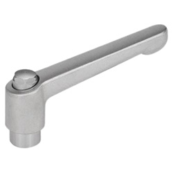 Adjustable Stainless Steel-Hand levers, threaded bushing 300.5-92-M12-IS