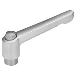 Adjustable Stainless Steel-Hand levers, threaded bushing, electropolished 300.6-63-M8-AS