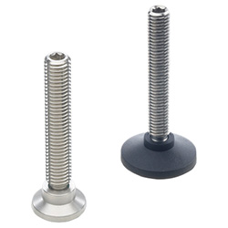 Ball jointed levelling feet, Plastic, Stainless Steel