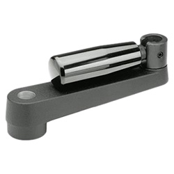 Cranked handles with retractable handle, Aluminium 471.3-125-B14