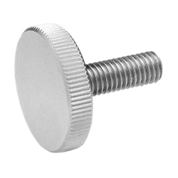 Flat Knurled screws, Stainless Steel