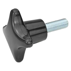 Hand knobs, plastic, with threaded bolt, Steel