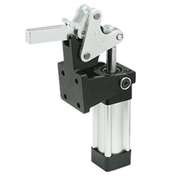Heavy duty pneumatic lock-down toggle clamps