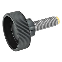 Knurled screws with brass / plastic pivot 421.10-M6-20-MS