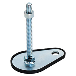 Levelling feet with mounting lug, steel sheet, zinc plated, with and without rub 42-50-M8-63-A3-S