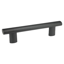 Oval tubular handles, Aluminum / Plastic 366-36-M8-400-ELG