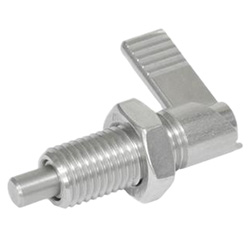 Stainless Steel-Cam action indexing plungers, with locking function 721.6-5-M10X1-LAK