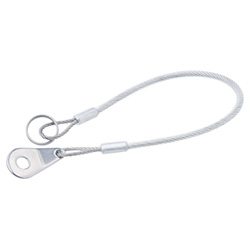 Stainless Steel-Retaining cables with key rings or one key ring and one tab 111.2-150-18-B-TR