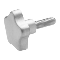 Stainless Steel-Star knobs with threaded bolt AISI 304