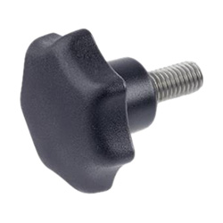 Star knobs, plastic, threaded bolt Stainless Steel 6336.5-ST-50-M10-20