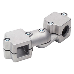 Swivel clamp connector joints, two-part clamp pieces 289-B50-V50-S-2-BL