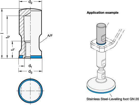 Embouts protecteurs en acier inoxydable, version aseptique