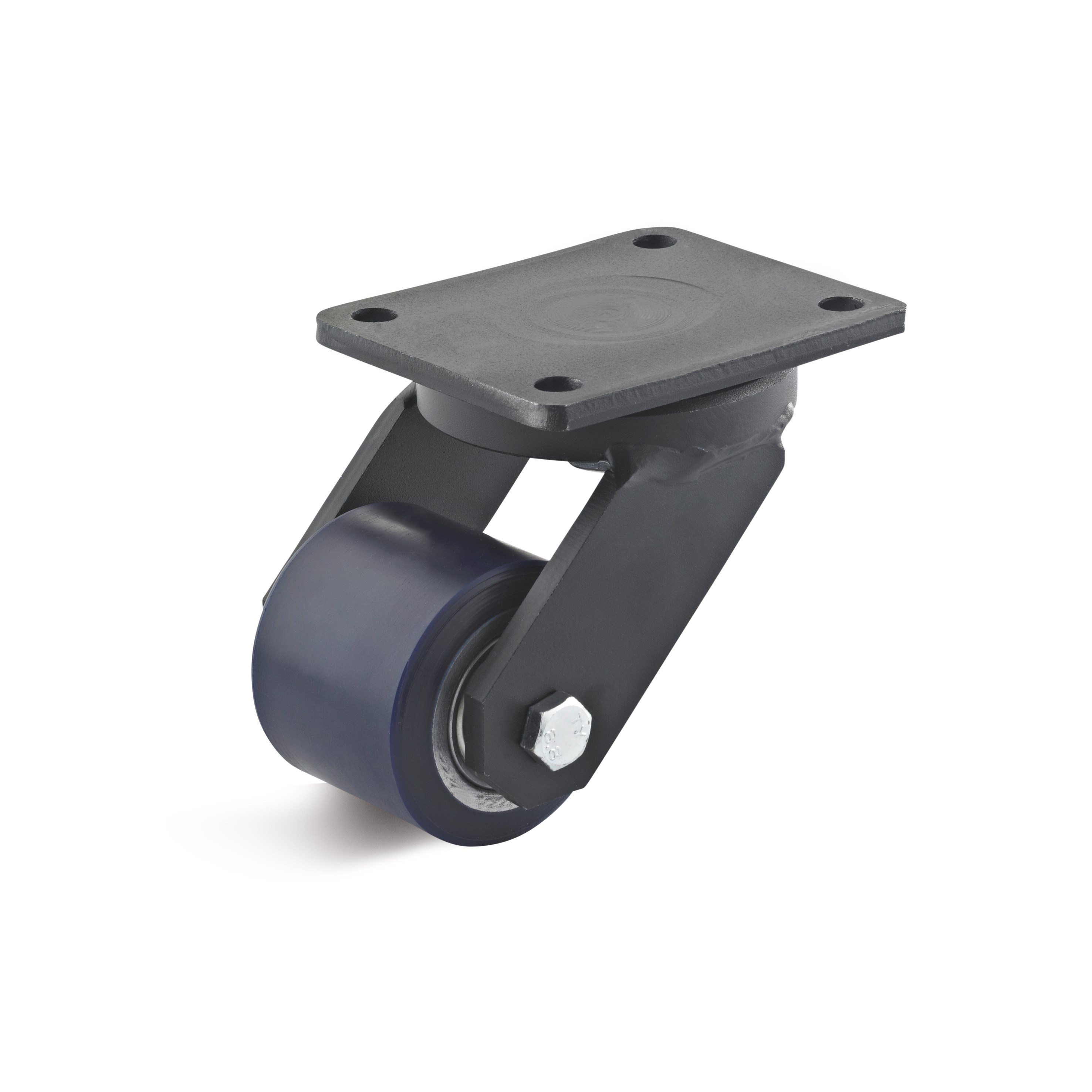 Swivel castor with high load capacity at low height