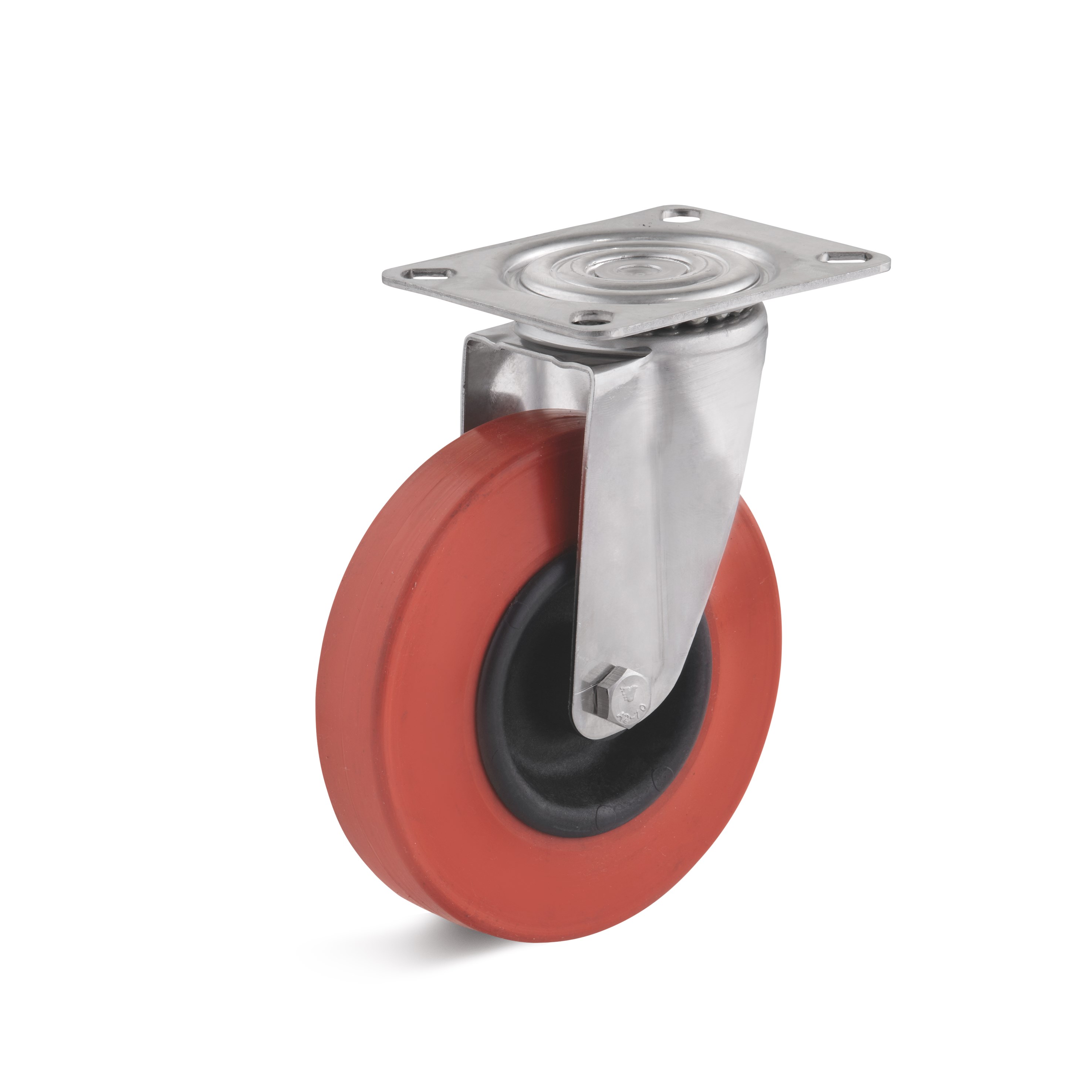 Stainless steel swivel castor with heat resistant rubber wheel