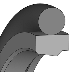 Joint de tige, PTFE-bronze, avec joint torique NBR