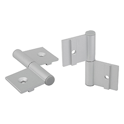 Charnière pour profilé aluminium, avec rebord, aluminium (27869)