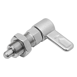 Doigt indexage verrouillable, à guidage interne, forme B sans bouchon avec contre-écrou, acier inox. (03099)